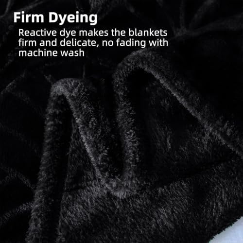 Whale Flotilla Soft Flannel Fleece Blanket Queen Size for Bed, Black