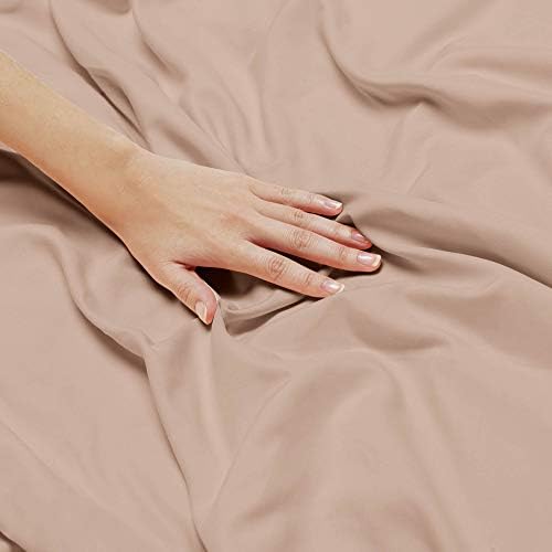 Duvet Cover - Taupe Duvet Cover Queen Size with Button Closure, 100%