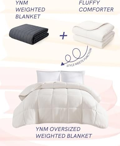 YnM Weighted Blanket Queen 15lbs, The Heavy Oversized Weighted