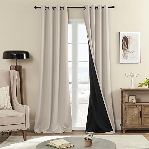 Rutterllow 100% Blackout Curtains for Bedroom and Living Room 2 Panels