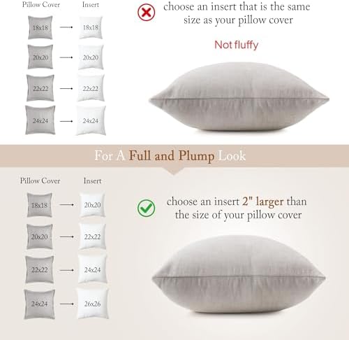 puredown® Lumbar Pillow Inserts 12 x 20 (Pack of 2, White), Filled