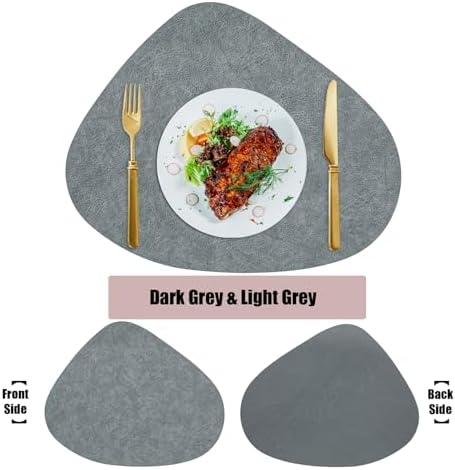 Daesar Placemats Set of 6, Waterdrop Table Mats Reversible Solid Color