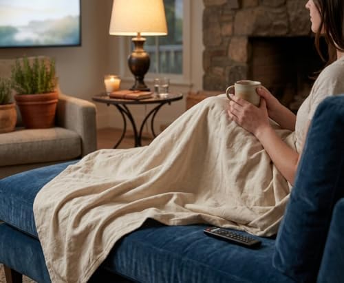 Urban Villa Cotton Thermal Blanket Plain Weave Queen 90x90 Ivory