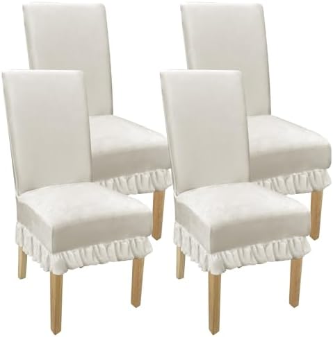 Velvet Dining Room Chair Cover Stretch Thicker Dining Chair Covers Set