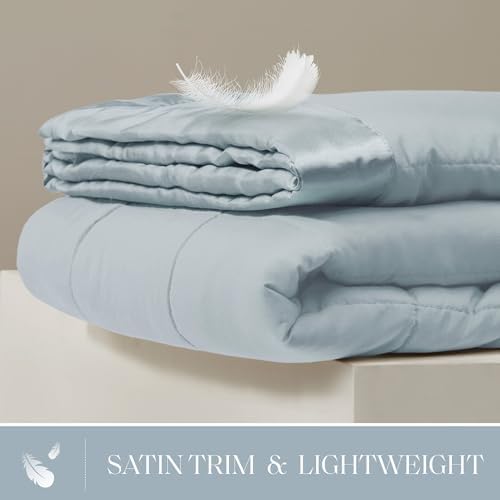 Madison Park Down Alternative Twin Size Blanket for Bed, Satin Trim