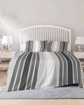 4 Piece King Sheet Set Gray Vertical Stripes Sheets Set for King Size