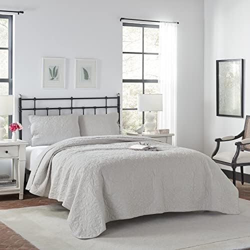 Laura Ashley - Queen Quilt Set with Shams, Cotton, Reversible