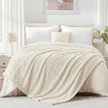 EXQ Home Cream Soft Fleece King Blanket Cozy Throw for Bed,Turtle