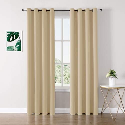 ChrisDowa Blackout Curtains for Bedroom and Living Room 108 Inches
