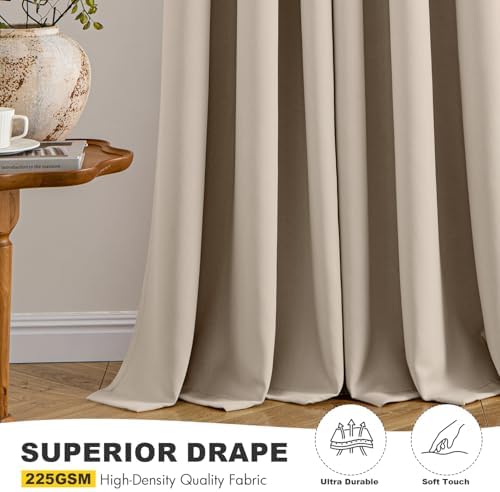 MIULEE Blackout Curtains for Bedroom 2 Panels 40 x 84 Inch Long Taupe