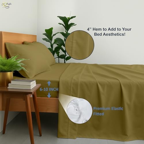 Cottington Lane Full Size Sheet Set, 100% Egyptian Cotton Premium