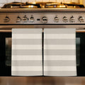 Grey Striped Kitchen Towels Set of 3, Absorbent Dish Towels for