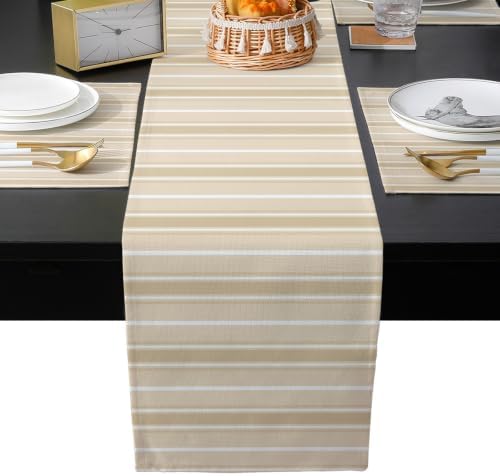 Stripe Table Runner and Placemats Set of 6 Solid Begin Stripes Vintage