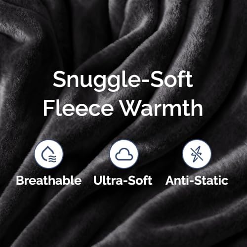 Fleece Blanket Queen Size - Ultra-Soft Warm Flannel Fleece Blanket