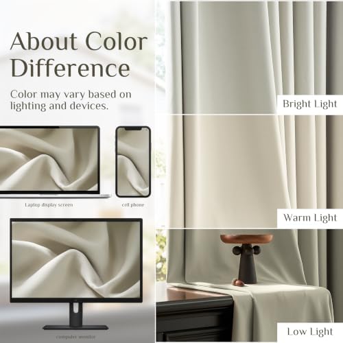 Lazzzy 100% Blackout Curtains Grommet Drapes 52 * 84 Luxury Decor
