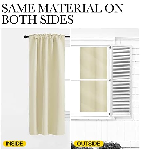 NICETOWN Room Darkening Curtains for Living Room, Rod Pocket & Back