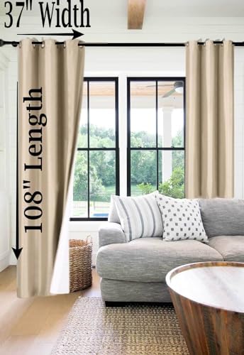 1 Piece 100% Blackout Window Curtain Panel 108" Length Bronze Grommet