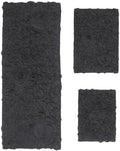 TRP Sculpted Tufted Rose Pattern 100% Cotton Gray Bathroom Rugs Set