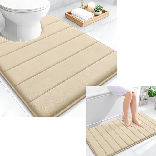 OLANLY Memory Foam Bathroom Rugs and Toilet Rugs, Bath Rug Size 44x24