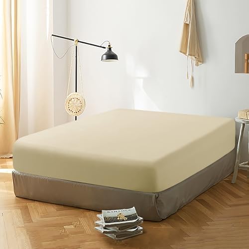 FLXXIE Queen Fitted Sheet Only, Brushed Microfiber Deep Pocket Fitted