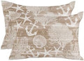 Outdoor Pillow Covers with Inserts,Brown Anchor Nautical Waterproof