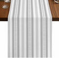 Grey Striped 120 Inch Table Runner, Modern Farmhouse Geometric Thine