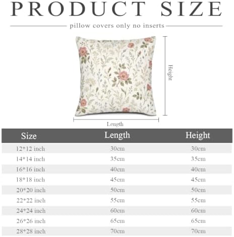 InkRain Elegant Cream English Rose Wildflower Floral Pattern Pillow