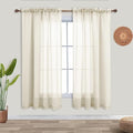 KOUFALL Cream Beige Sheer Curtains 63 Inch Length for Living