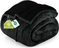 Utopia Bedding Reversible Plush Sherpa Blanket Queen Size Black, 90x90