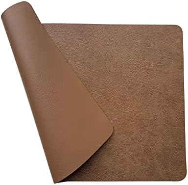 Faux Leather Placemat Table Mats Set of 6 Brown Heat Resistant