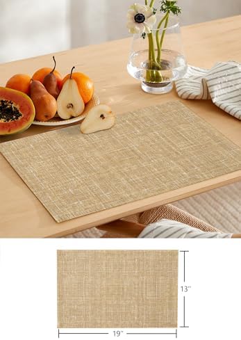 Khaki Table Runner and Placemats for Dining Table, Burlap Coffee Table