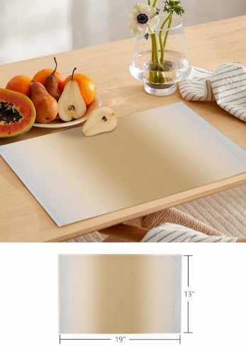 Table Runner and Placemats Set of 6 Beige Solid Color Table Runner