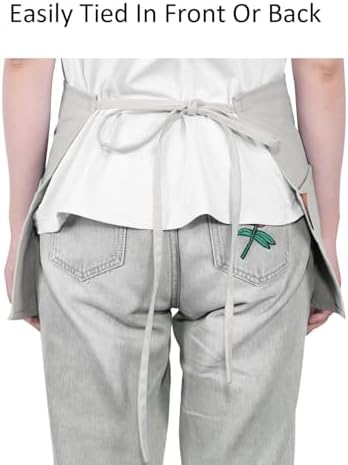 GNEGNI 3 Pockets Waist Apron-Waitress Waiter Server Apron Short Half