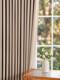 Linen Blend Blackout Curtains 84 Inch, Pinch Pleat Window Drapes with