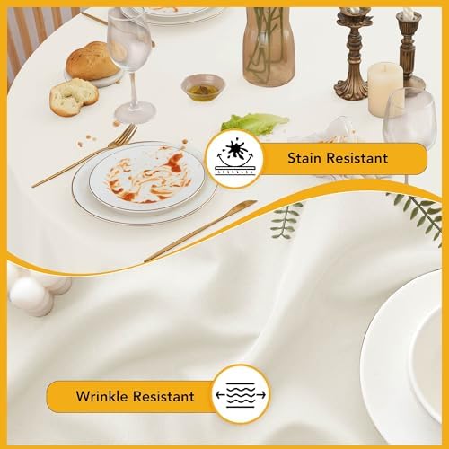 10-Pack Ivory Round Tablecloths, 90 in, for 4-5 Ft Round Tables