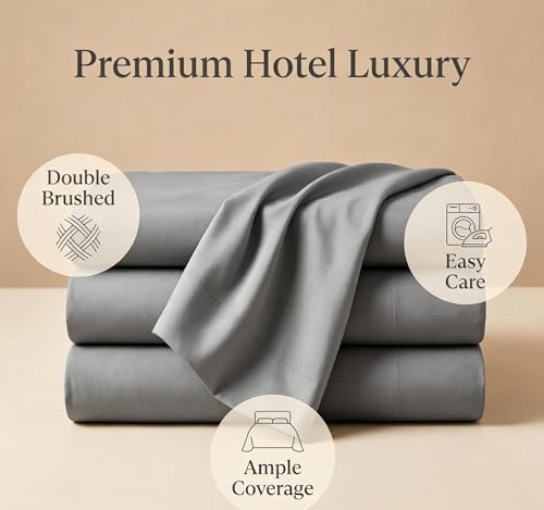 Flat Sheet Only-Luxury Brushed Microfiber Bed Top Sheet,Wrinkle, Fade