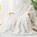 Touchat Luxury 1000GSM Rabbit Faux Fur Twin Blanket, Super Heavy Warm
