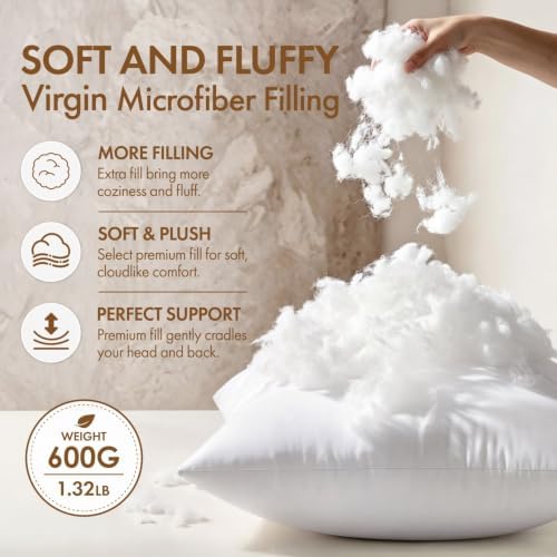 MIULEE 20x20 Pillow Insert, Premium Throw Pillow with Virgin Fiber