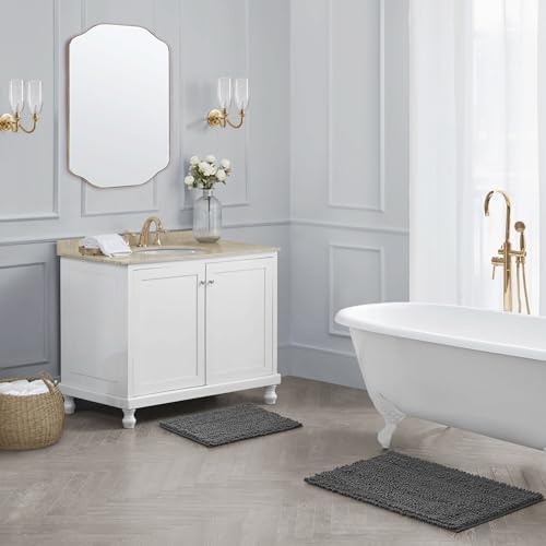 Laura Ashley – Astor Chenille Bath Mats | Set of 2| 100% Polyester