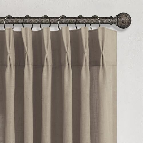 Dark Taupe Curtains 96 Inch Long for Living Room Dining 2 Panel Back