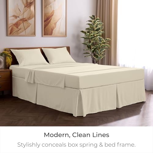Mellanni Bed Skirt Cal King Size - Tailored Drop Bed Skirting