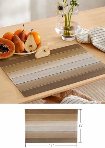 Brown Beige Table Runner and Placemats for Dining Tables,Burlap Coffee