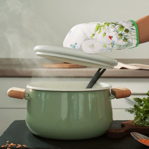 Fourluoo 6 Pairs Bulk Floral Oven Mitts, Heat Resistant, 6.7 x 9.8 in