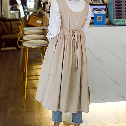 Plus Size Apron Adjustable Waistline Bib Apron,Soft Cotton Blend Apron
