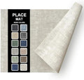 Place Mats Set of 6, Light Gray Leather Table Mats, Washable