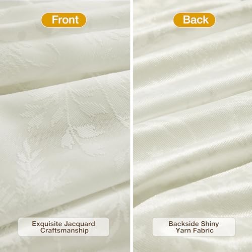 Anmao Cream Semi Sheer Light Filtering Curtains 72 Inches Long 2