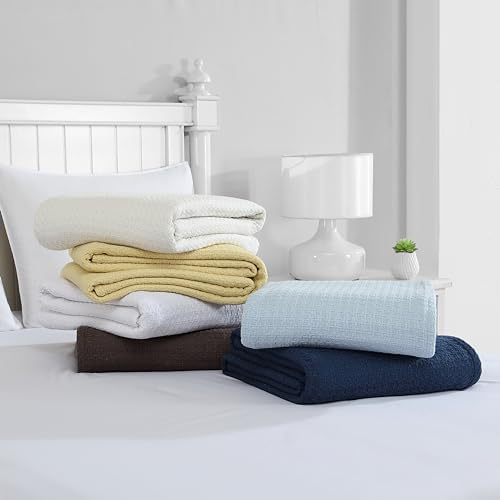 Grand Hotel Lightweight King Blanket, 100% Cotton, White