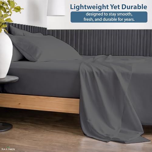 Rajlinen 100% Cotton King Sheets Set, Cooling & Breathable Bed Sheets
