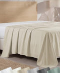 California Design Den Soft 100% Cotton Sateen Twin Top Sheets, Beige