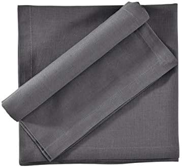 FINGERCRAFT Cloth Napkin, Cotton Linen, Set of 12, 18x18 inch